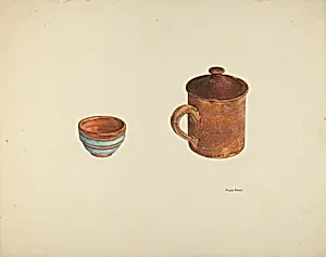 Zoar Dish and Coffee and Cider Cup w/ Lid