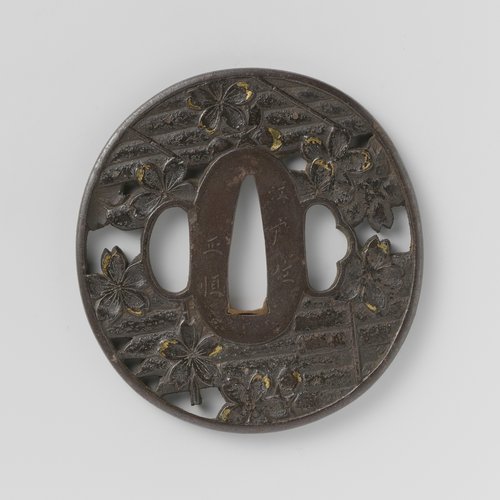 Hand guard with cherry blossom and rafts by Ito Masatsune
