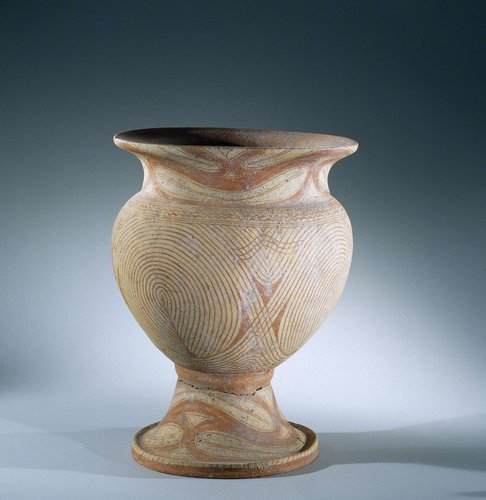 Pot met een spiraalpatroon