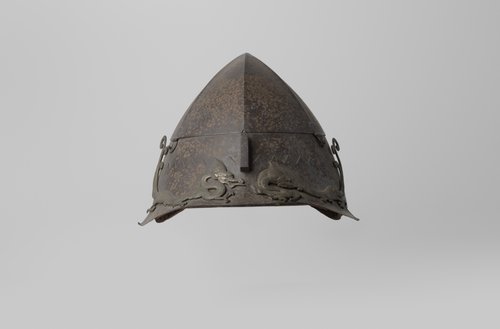 Helm van ijzer met zilver ingelegd by anonymous