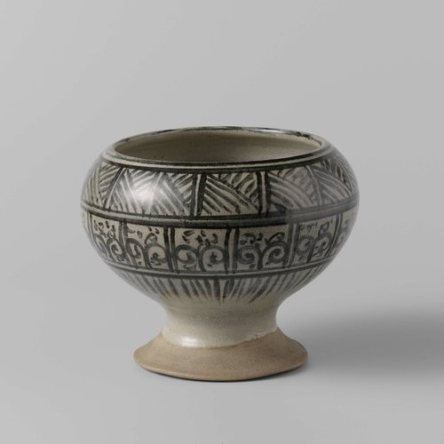 Vase with ornamental borders and scrolls