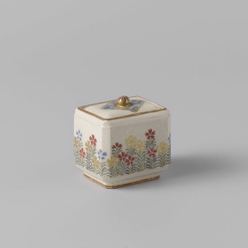 Incense box with flowering plants