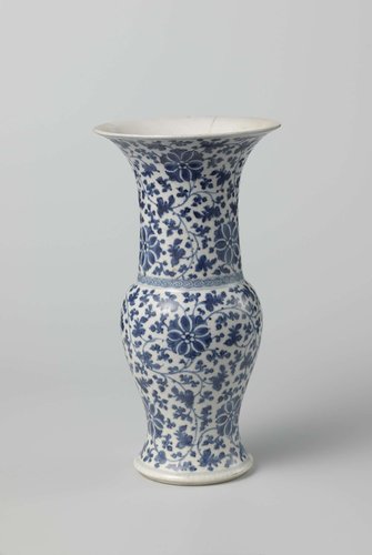 Balustervase with stylized flower pattern by anonymous
