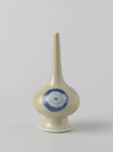 Rosewater sprinkler or bottle with light brown and chrysanthemums by anonymous