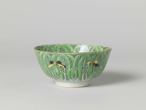 Straight-sided bowl with leaves and butterflies by anonymous