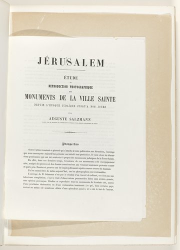 Jérusalem. Étude et reproduction photographique des monuments de la ville sainte depuis l'époque judaïque jusqu'à nos jours - planches