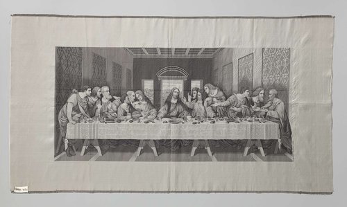 Kleed van zijde waarop het Laatste Avondmaal van Leonardo da Vinci by T. Strazza