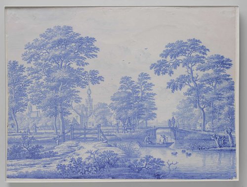 Plaque with a View of Overschie near Rotterdam