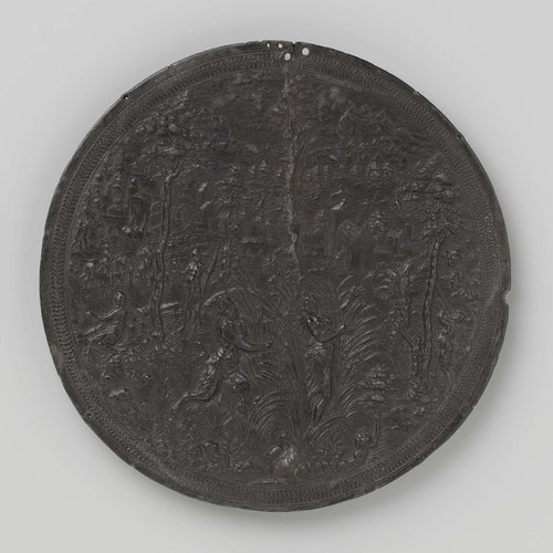 Plaquette met Pan en Syrinx