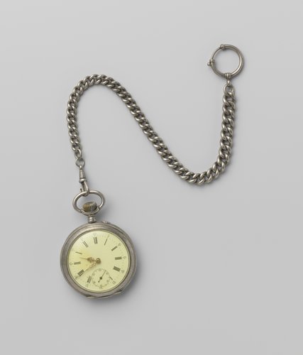 Herenhorloge van zilver met de letters J.v.D. in cartouche by anonymous