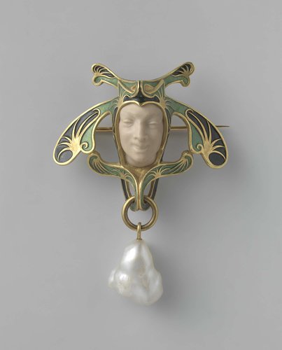 Broche in de vorm van een narrenkop