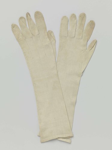 Handschoen van lichtgroene gebreide zijde by anonymous