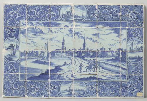 Tegeltableau met stadsgezicht by anonymous