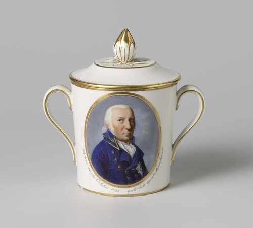 Dekselkop met het portret van Karel Willem Ferdinand van Brunswijk-Wolfenbüttel
