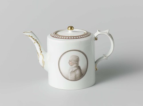 Teapot with a portrait and a monogram