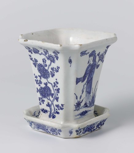 Onderschotel voor bloempot van faience