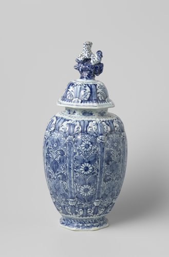 Deksel van vaas van faience