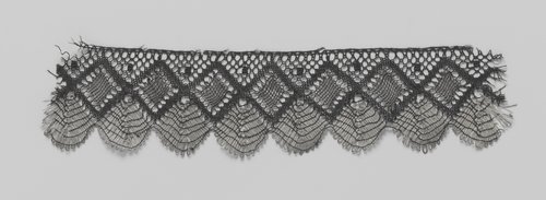 Strook zwarte en zilveren kloskant met ruiten