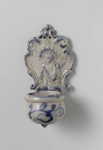 Holy water stoup with a relief of Christ by anonymous