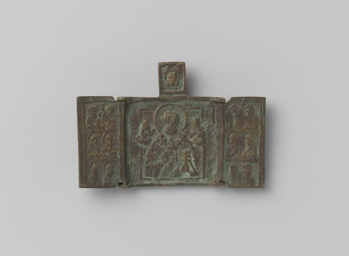Triptiek met de heilige Nicolaas en de twaalf heiligen by anonymous