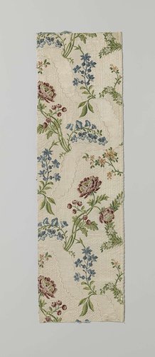 Fragment veelkleurige gebrocheerde zijde by Unknown Artist