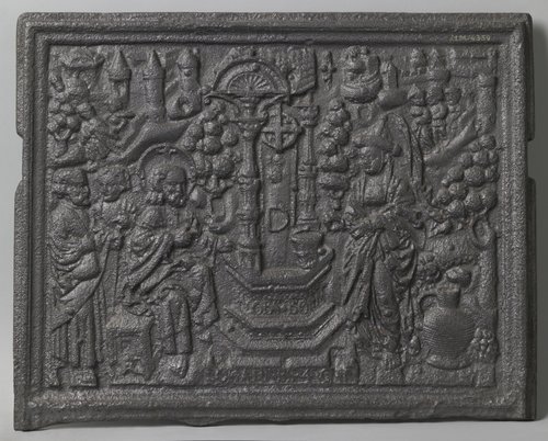 Kachelplaat met Christus en de Samaritaanse vrouw by unknown