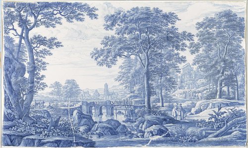 Plaque with an Italianate landscape