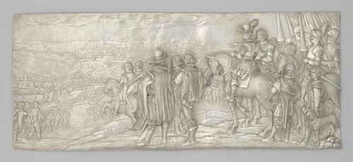 Veldheer Ambrogio Spinola tijdens de slag bij Casale tegen de Franse generaal de Toiras in 1630 tijdens de strijd om de erfopvolging te Mantua