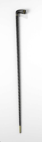 Wandelstok bekleed met balein en knop in de vorm van pijp by Steinberg