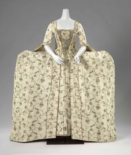 Sack-Back Gown with a Half Skirt (robe à la française) by anonymous