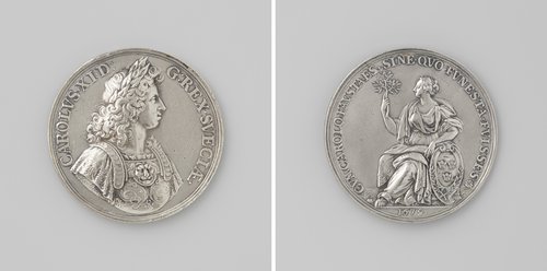Vrede van Fontainebleau tussen Denemarken en Zweden, ter ere van Karel XI