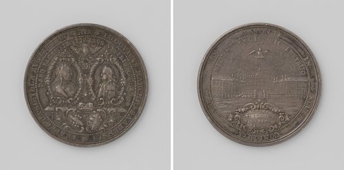 Vrede van Rastatt, penning ter ere van Francisca Sybilla, prinses-weduwe van Baden-Baden en Lodewijk Georg, markgraaf van Baden-Baden