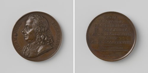 Herman Boerhaave, beroemd botanicus en geleerde, onderdeel van de serie Numismatica Universalis Virorum Illustrium door Amédée Durand.