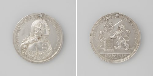 Verheffing van de prins van Oranje tot stadhouder door de Staten van Holland by Nicolaas van Swinderen