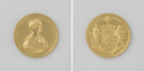 Anna van Hannover, prinses van Oranje-Nassau, penning geslagen op last van de stad Sneek