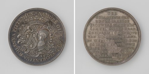 Vijfentwintigjarig huwelijk van mr. Samuel Gilles, raad ordinaris in den Hove van Holland, Zeeland en West-Friesland en Florentina Johanna Pittenius