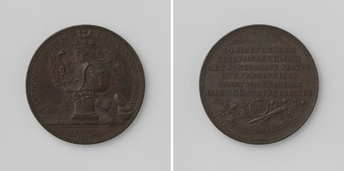 Vijfentwintigjarige huwelijk van Anthony van den Bergh en Susanna Lubeley by Johan George Holtzhey