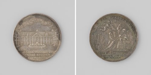 Eerste eeuwfeest van de stichting van het Lutherse diaconieweeshuis te Amsterdam, penning aan de weeskinderen uitgedeeld