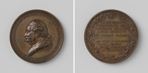 Vice-admiraal P.A. de Suffren, penning geschonken door de Staten van Provence, wegens de bescherming van kaap de Goede Hoop, de inname van Trincomalee, de bevrijding van Goudelour en de verdediging van Kaap de Goede Hoop