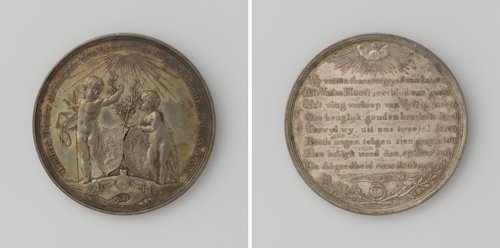 Vijftigjarig huwelijk van Hendrik Hooft Gerritsz., oud-schepen van Amsterdam en Susanna Adriana Hasselaer