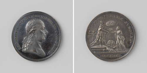 Inhuldiging van Leopold II, Duits keizer, als graaf van Vlaanderen en hertog van Brabant