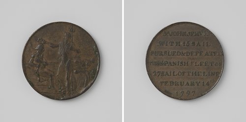 Verslaan van de Spaanse vloot door sir John Jervis bij Kaap St. Vincent by anonymous