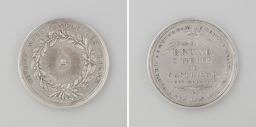 Slag bij Castricum, penning door het gezelschap "Tot nut van het vaderland" aan generaal Brune vereerd by anonymous
