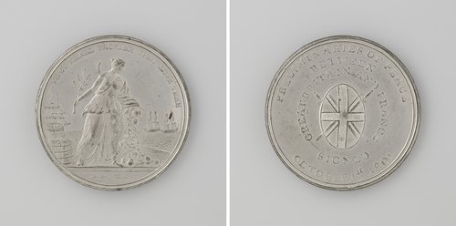 Het tekenen van de voorlopige vredesvoorwaarden tussen Engeland en Frankrijk by anonymous