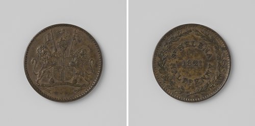 Munt van een halve penny van Sint Helena by anonymous