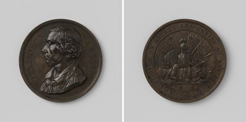 Nicaise de Keyser, penning geslagen door zijn leerlingen en vrienden