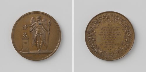 Vijfentwintigjarig huwelijk van Jacob Dirks, lid van de Tweede Kamer en Minschje Bolman by David van der Kellen (1804-1879)
