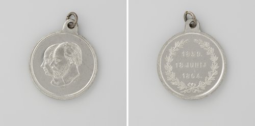 Vijfentwintigjarig huwelijk van Willem III en Sophia Frederika Mathilda, koning en koningin der Nederlanden