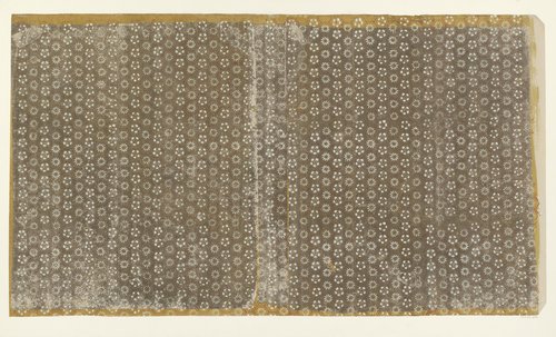 Blad met rasterpatroon van zeshoeken gevuld met bloemmotieven (één van zes identieke bladen) by anonymous