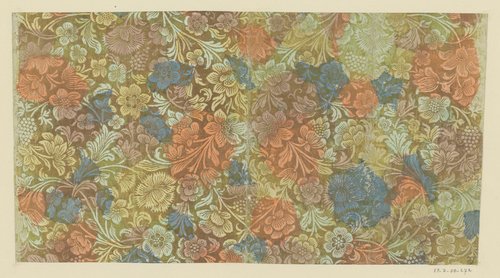 Blad met bloemen en vruchten by anonymous